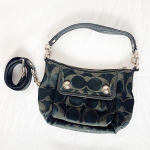 Coach purse black w/red interior